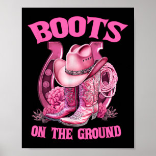Poster Botas no Chão Country Western Cowboy Cowgirl