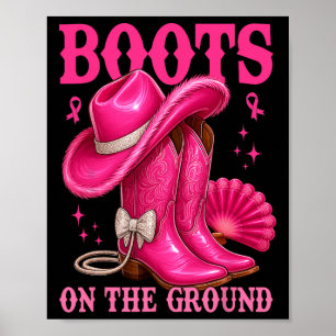 Poster Botas No Chão De Cancer De Mama Rosa-Rosa