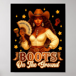 Poster Botas No Chão História Negra Cowgirl Onde Eles