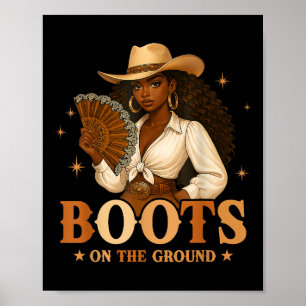 Poster Botas No Chão Juneteenth Vaqueira Negra Preta