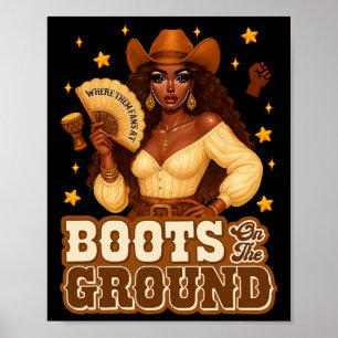 Poster Botas No Chão Onde Estão Aqueles Fãs Black Weste