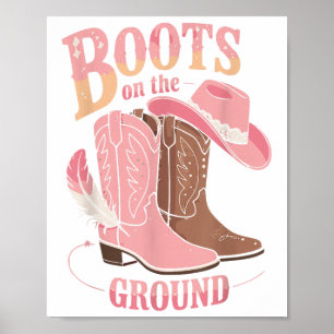 Poster Botas No Ground Black Cowgirl Western Onde