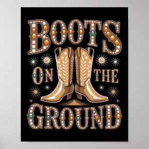 Poster Botas No Ground Black Cowgirl Western Onde