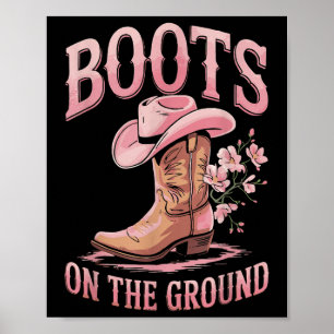 Poster Botas No Ground Black Cowgirl Western Onde