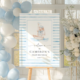 Poster Bote de varejo Blue Stripe bem-vindo