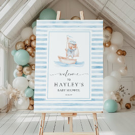 Poster Bote de varejo Blue Stripe bem-vindo