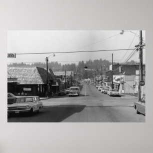 Pôster Bothell, WA - Downtown Street Scene Photograph