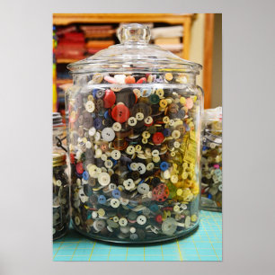 Poster Botões do vintage em um frasco