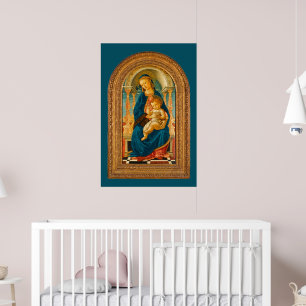 Poster Botticelli 1445-1510 Madonna e Criança Enthroned
