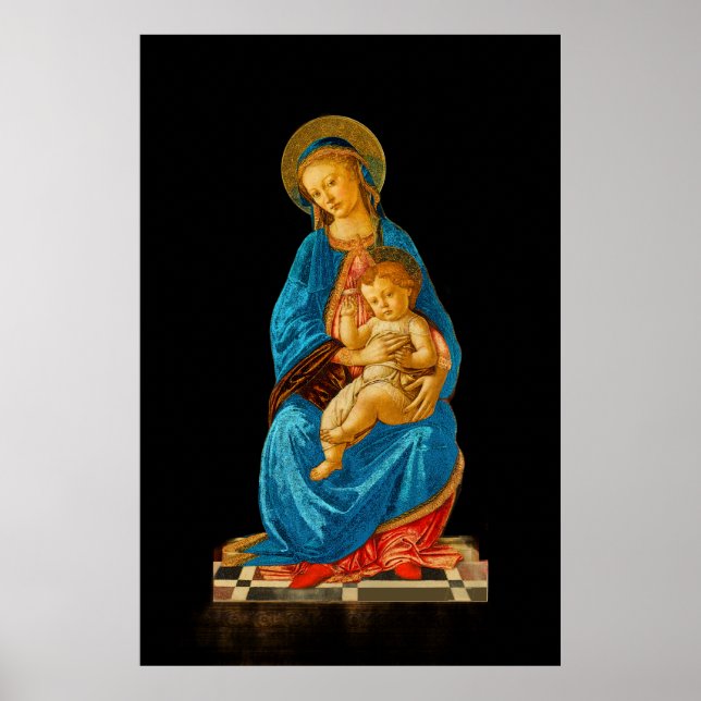Poster Botticelli Madonna e Criança Enthroned (Frente)