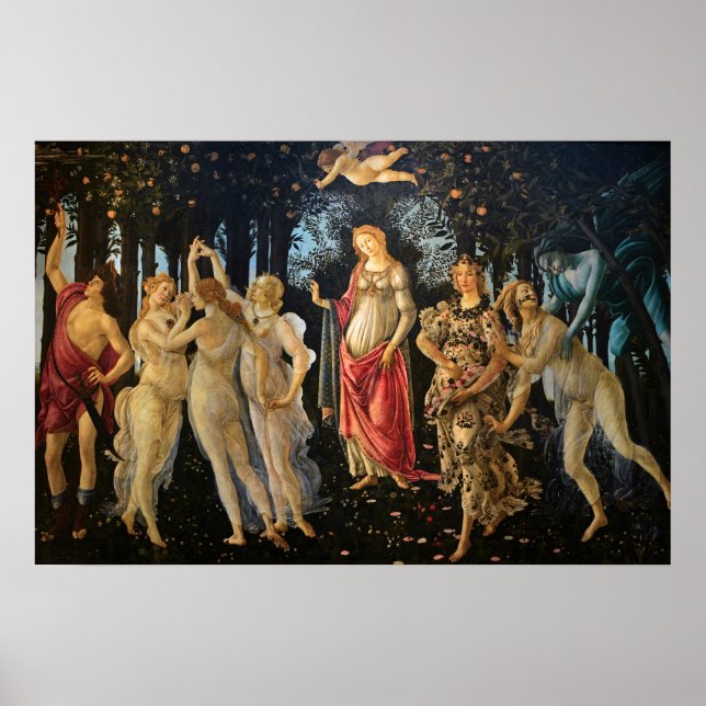 Poster Botticelli Primavera Renaissance Floral Goddess (Frente)