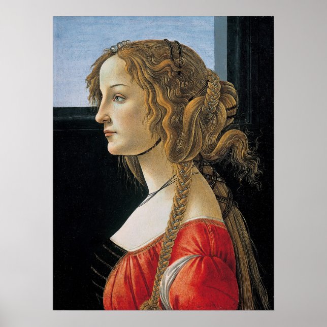 Poster Botticelli Retrato de Simonetta Vespucci (Frente)