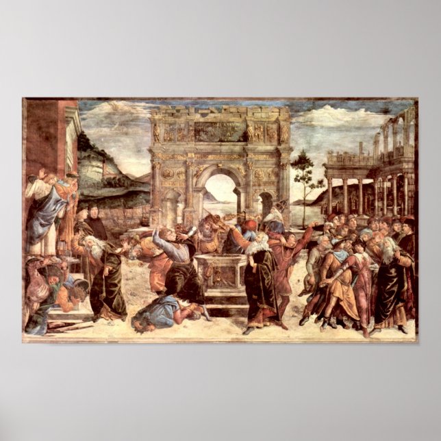 Poster Botticelli-Sistine Chapel punindo os Levites (Frente)