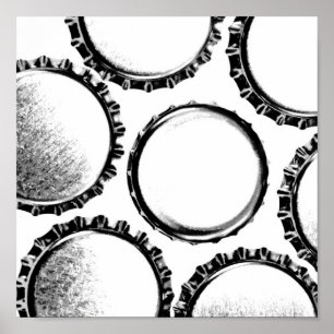 Poster Bottle Cap Art - Beer Love