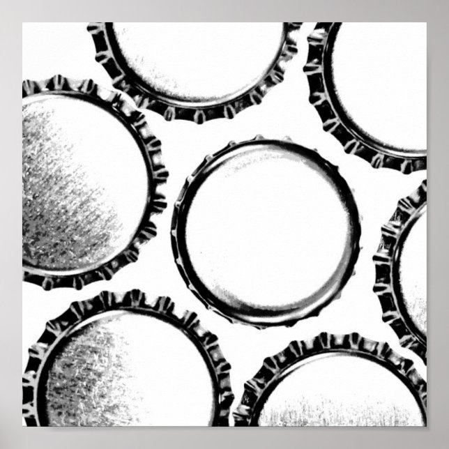 Poster Bottle Cap Art - Beer Love (Frente)