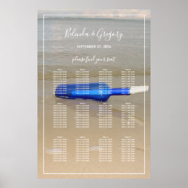 Poster Bottle On Beach Sand Wedding Seating Chart