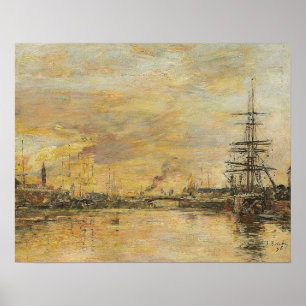 Poster Boudin - Deauville Harbor 1886