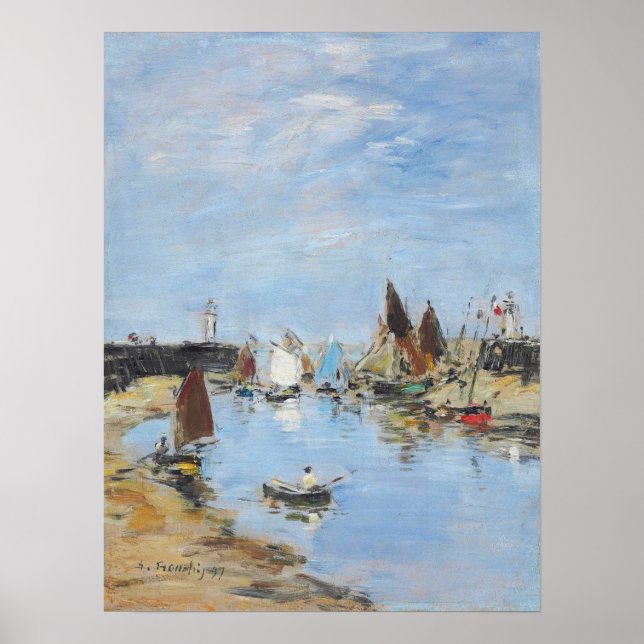 Poster Boudin - Jetties In Harbour, Trouville 1897 (Frente)