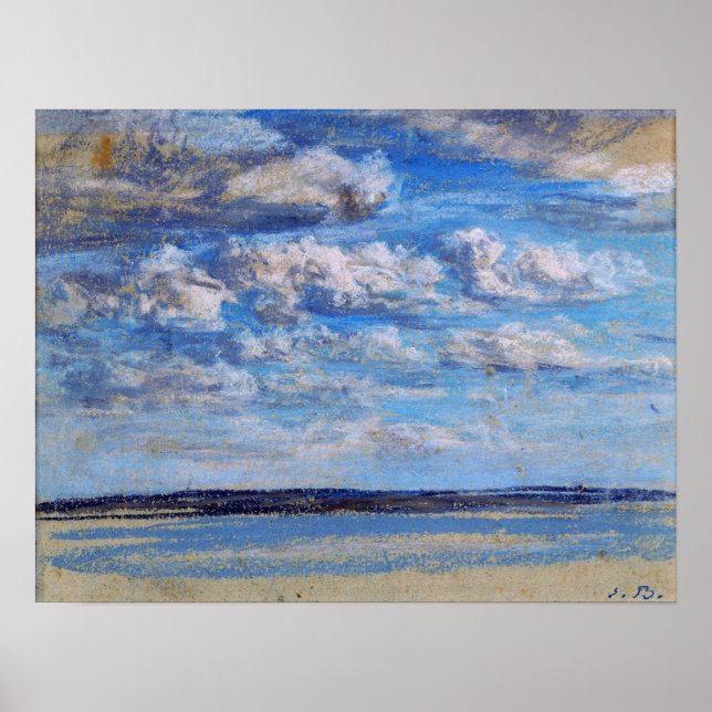 Poster Boudin - Nuvens Brancas do Céu Azul 1854 (Frente)