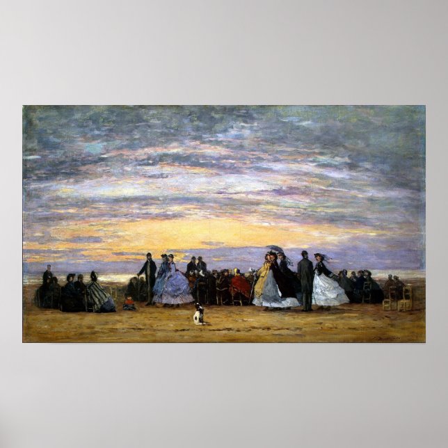 Poster Boudin - The Beach At Villerville, 1864 (Frente)