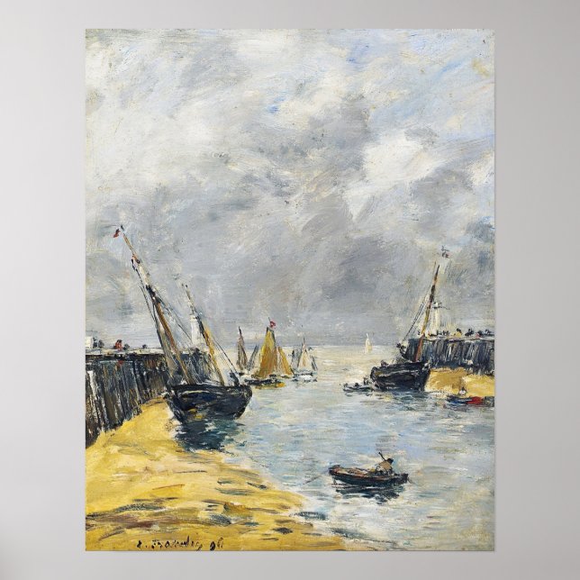 Poster Boudin - Trouville Jetties In Harbour 1896 (Frente)