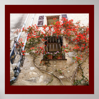 Poster Bougainvillea na janela