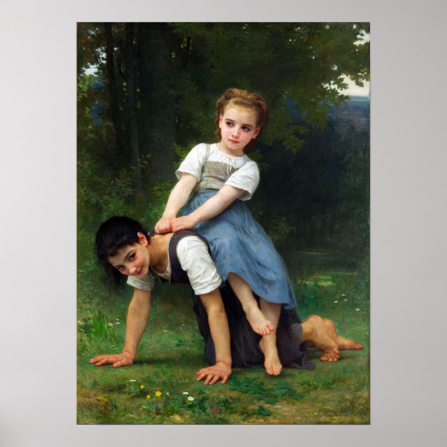 Poster Bouguereau - A Corrida Horseback (Frente)