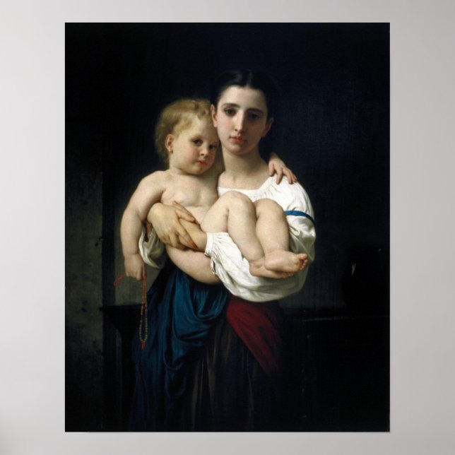 Poster Bouguereau - A Irmã Mais Velha (Frente)