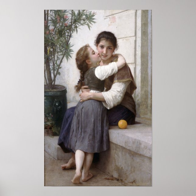 Pôster Bouguereau-A Little Coaxing 1890 (Frente)