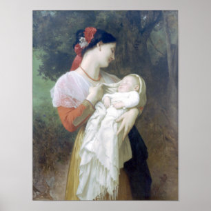 Pôster Bouguereau - Admiração Maternelle