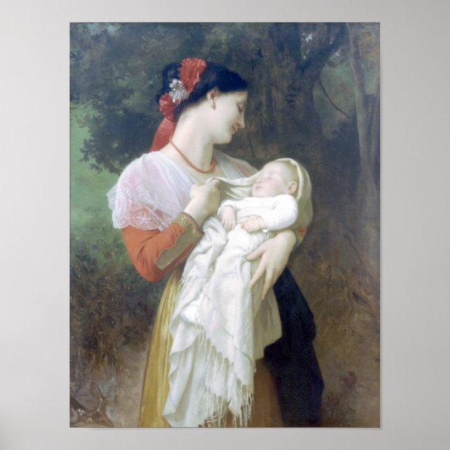 Pôster Bouguereau - Admiração Maternelle (Frente)