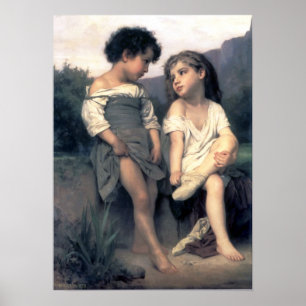 Pôster Bouguereau - Au Bord du Ruisseau