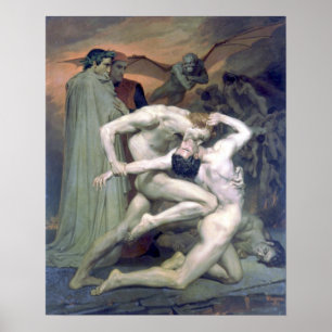 Poster Bouguereau - Dante et Virgile au Enfers