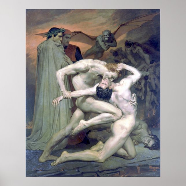 Poster Bouguereau - Dante et Virgile au Enfers (Frente)