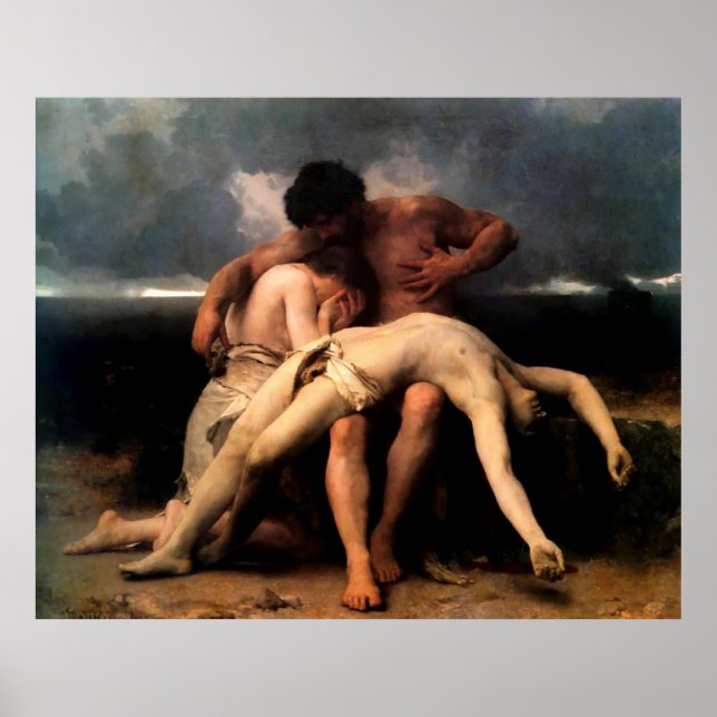 Pôster Bouguereau é o primeiro luto (Premier Deuil) (Frente)