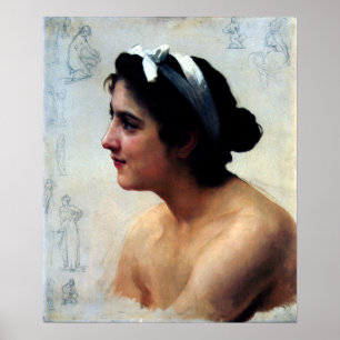 Pôster Bouguereau - Étude d'une Femme, Offrande à l'Amo