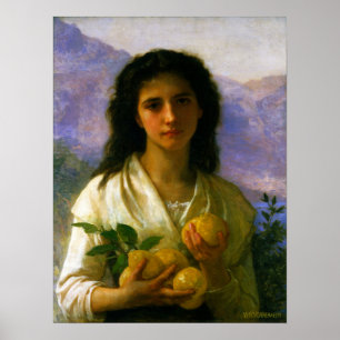 Poster Bouguereau - Garota segurando limões
