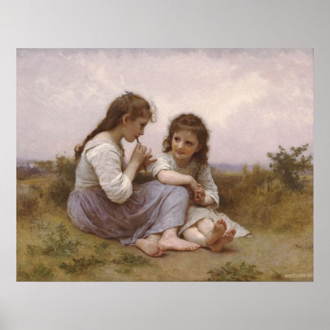 Poster Bouguereau - Idylle Enfantine (Frente)