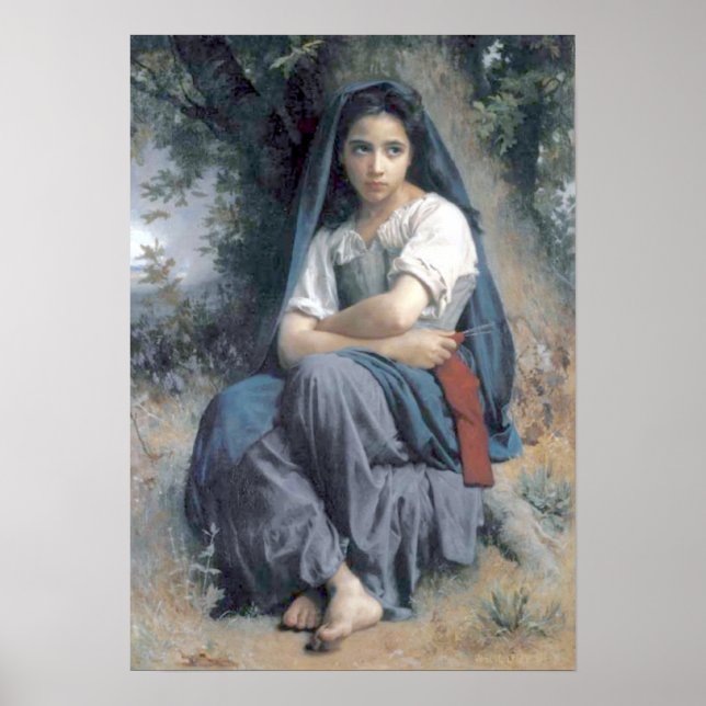 Poster Bouguereau - La Petite Tricoteuse (Frente)