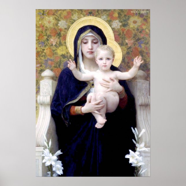 Poster Bouguereau - La Vierge au Lys (Frente)