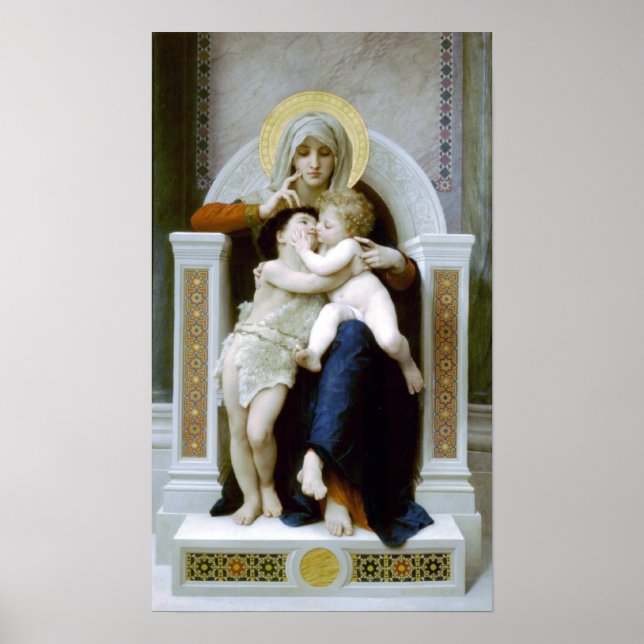 Poster Bouguereau - La Vierge, L'Enfant Jésus et Santo Je (Frente)