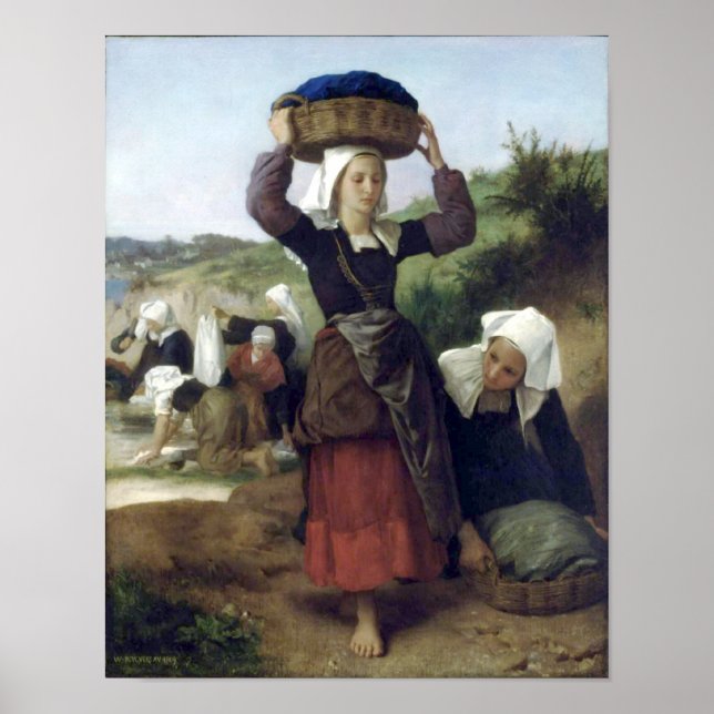 Pôster Bouguereau - Lavandieres de Fouesnant (Frente)