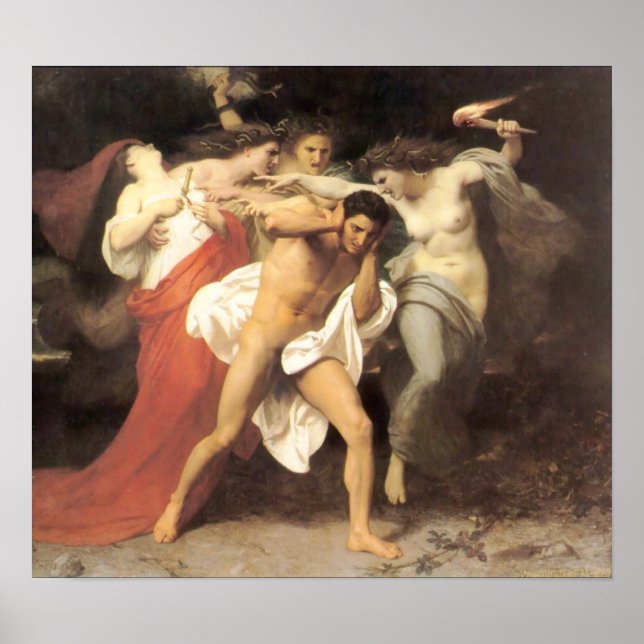 Pôster Bouguereau - Les Remords d’Oreste (Frente)
