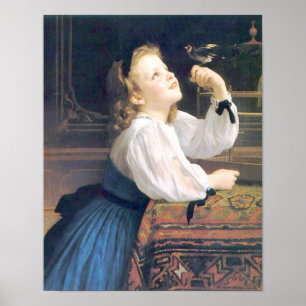 Pôster Bouguereau - L'Oiseau Cheri