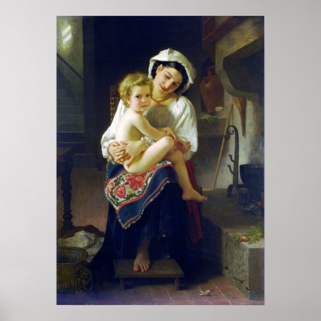 Poster Bouguereau - Mãe Olhando Para O Filho 1871 (Frente)