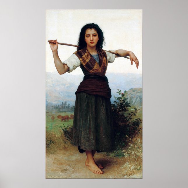 Poster Bouguereau - O Pequeno Pastor (Frente)