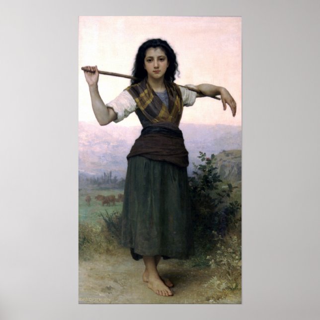 Poster Bouguereau - Pastourelle (Frente)