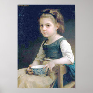 Pôster Bouguereau - pequeno azul de Bol do au de Fille