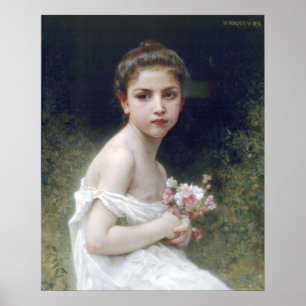 Pôster Bouguereau - pequeno buquê do au de Fille