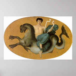 Pôster Bouguereau - un Cheval Marín do sur do Arion